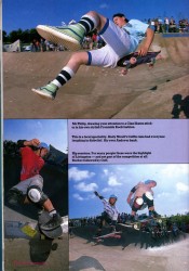 Davie Philip, Andy Nicoll, Sean Goff and Rocker at Livingston Skatepark, 1988