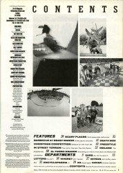 Contents of December 1989 Rad Skateboard Magazine