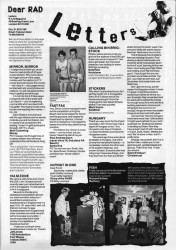Letters page from December 1989 Rad Magazine