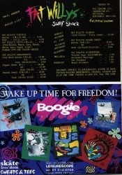 Fat Willy's and Skate Freedom adverts from 1989